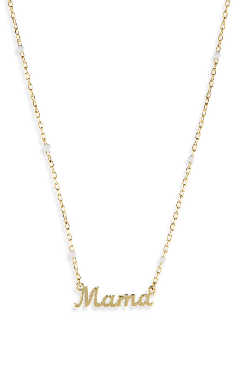 ARGENTO VIVO Enamel 'Mama' Pendant Necklace, Main, color, Gold