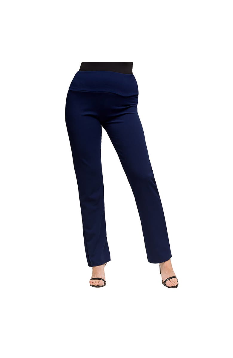 24seven Comfort Apparel Maternity Stretch High Waist Dress Pants, Main, color, Navy