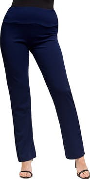 24seven Comfort Apparel Maternity Stretch High Waist Dress Pants