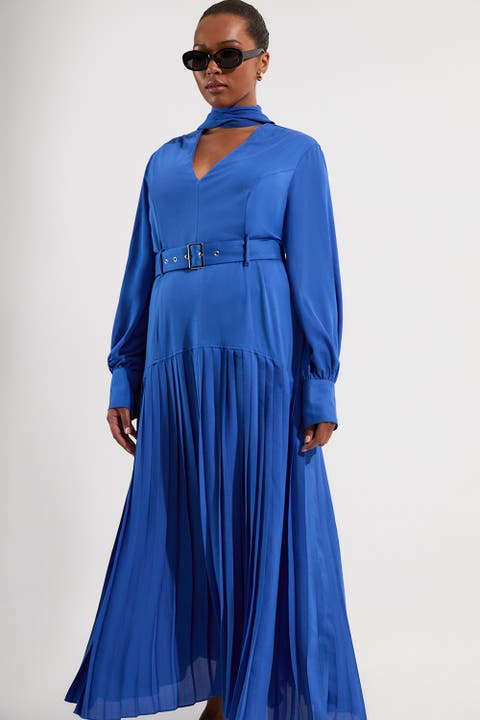 Georgette Mix Midi Dress