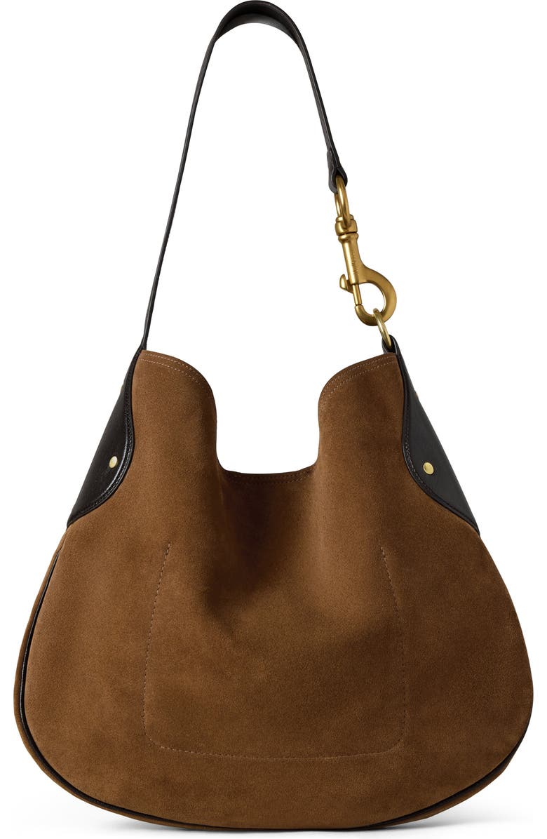 Mulberry Hackney Suede Shoulder Bag, Alternate, color,
