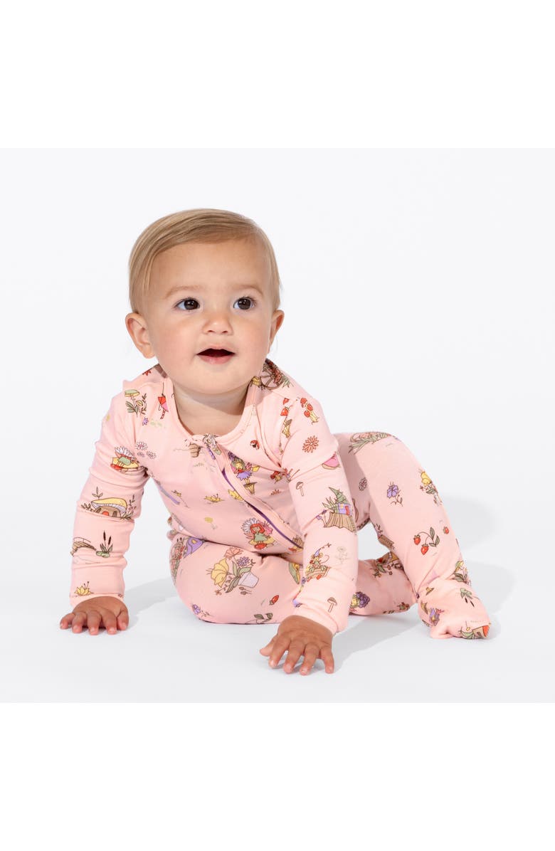 Bellabu Bear Fairy Garden Fitted One-Piece Zip Pajamas, Alternate, color, 
