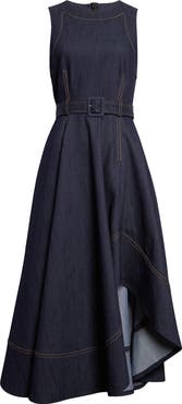 Cinq à Sept Zelda High-Low Sleeveless Denim Dress