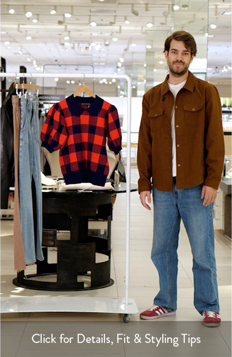 Gingham Puff Sleeve Sweater, sales video thumbnail