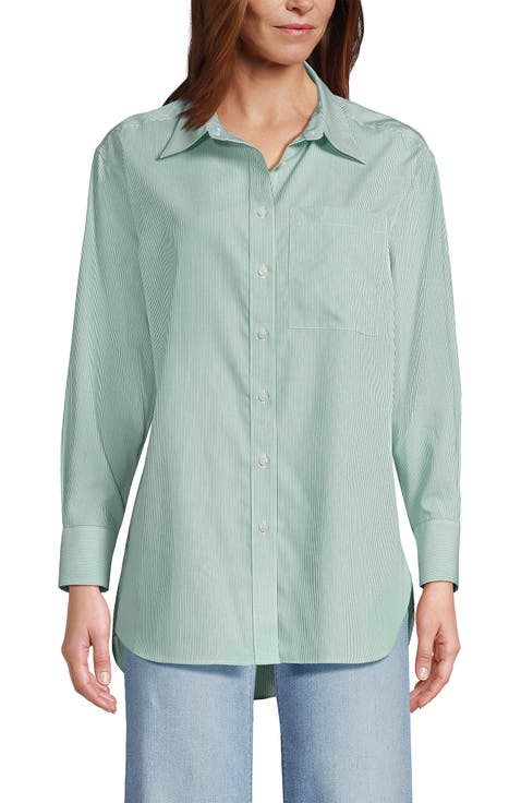 No Iron Oversized Poplin Extra Long Tunic