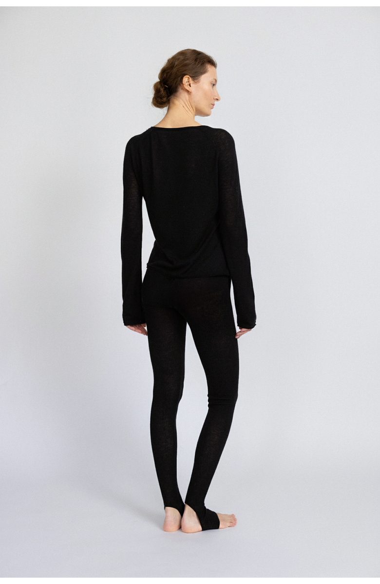 Alas Lightweight Merino Wool Stirrup Leggings, Alternate, color, Black
