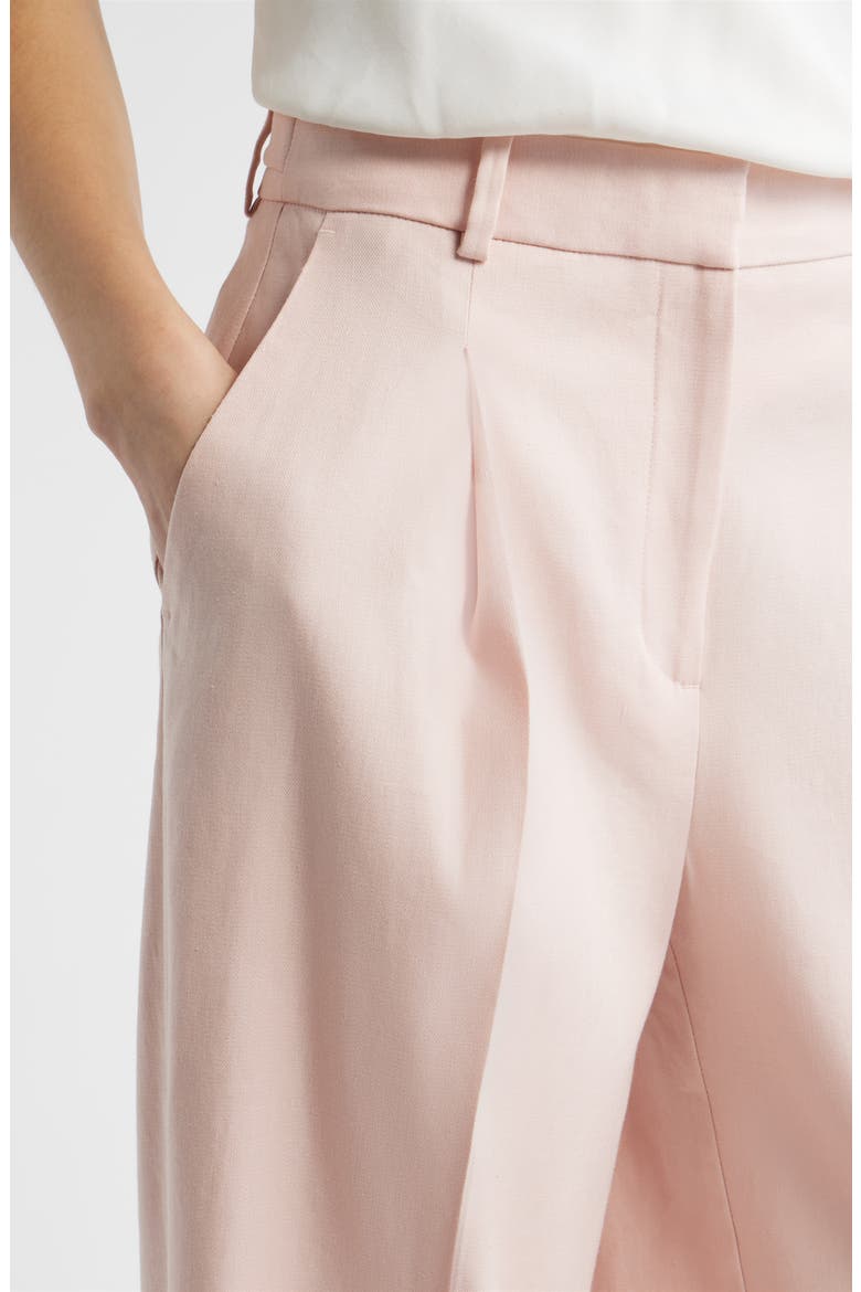 Pleated Linen Blend Wide Leg Pants, Alternate, color, PINK SMOKE
