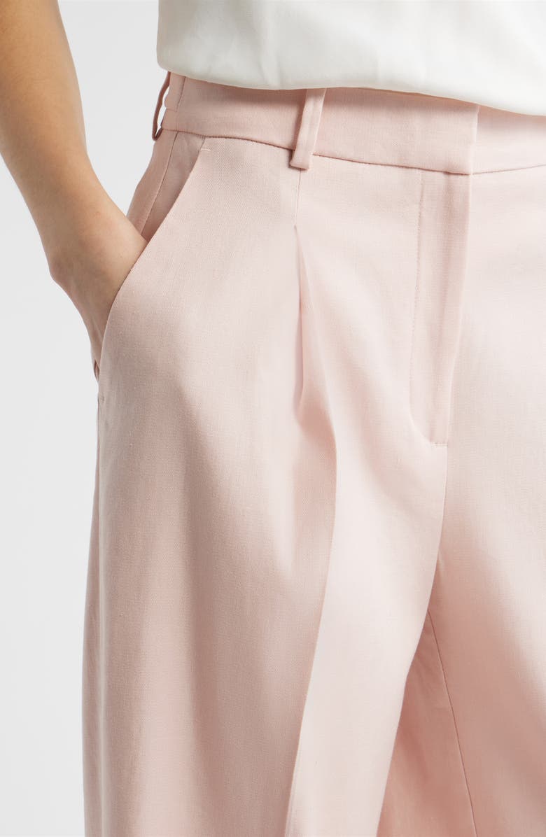 Nordstrom Pleated Linen Blend Wide Leg Pants, Alternate, color, Pink Smoke