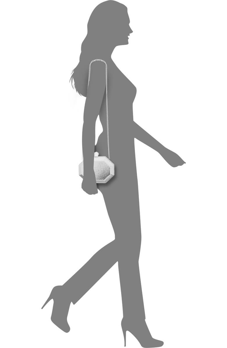 Nina Octagonal Minaudière Frame Clutch, Alternate, color, Silver