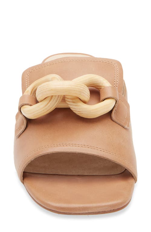Chocolat Blu Bell Slide Sandal In Camel Leather