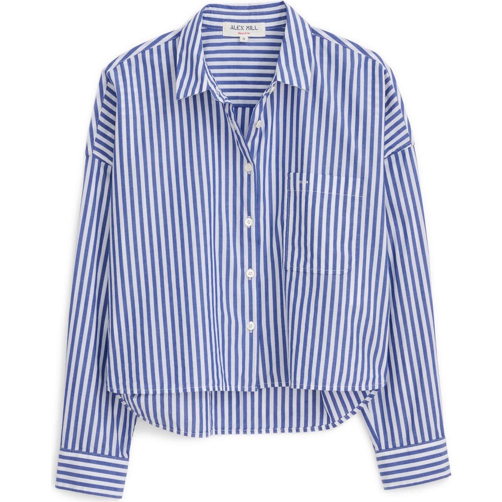 Alex Mill Jo Stripe Crop Cotton Button-up Shirt