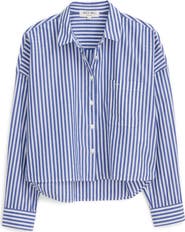 Alex Mill Jo Stripe Crop Cotton Button-Up Shirt