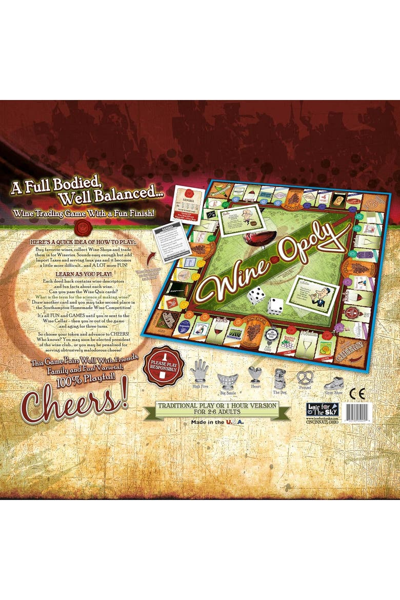 Wineopoly Monopoly Board Game, Alternate, color, Multicolored