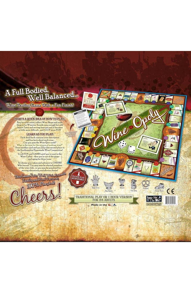 Late for the Sky Wineopoly Monopoly Board Game, Alternate, color, Multicolored