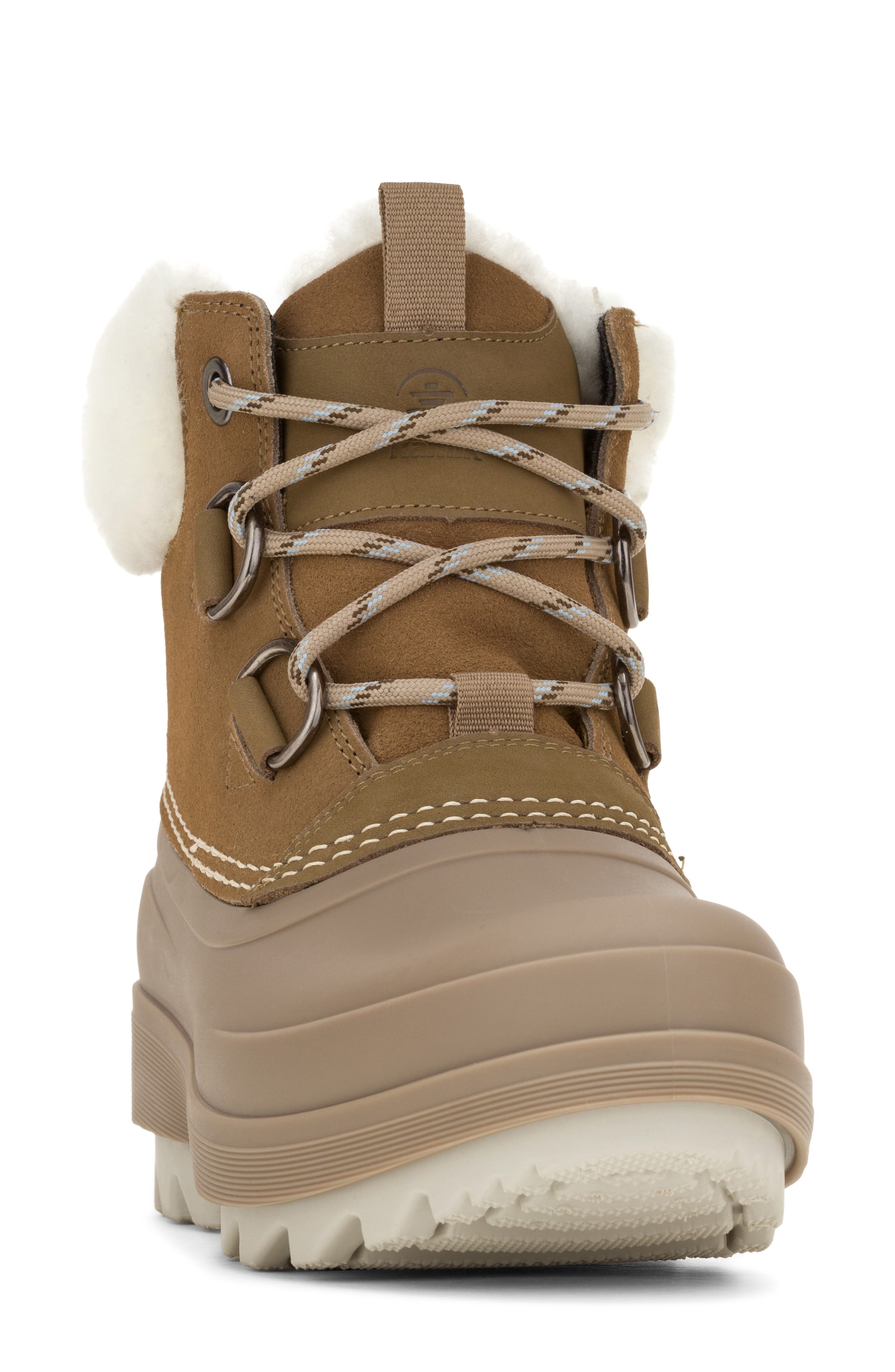 Lauren F Waterproof Leather Boot with Faux Fur Trim, Alternate, color, FOS