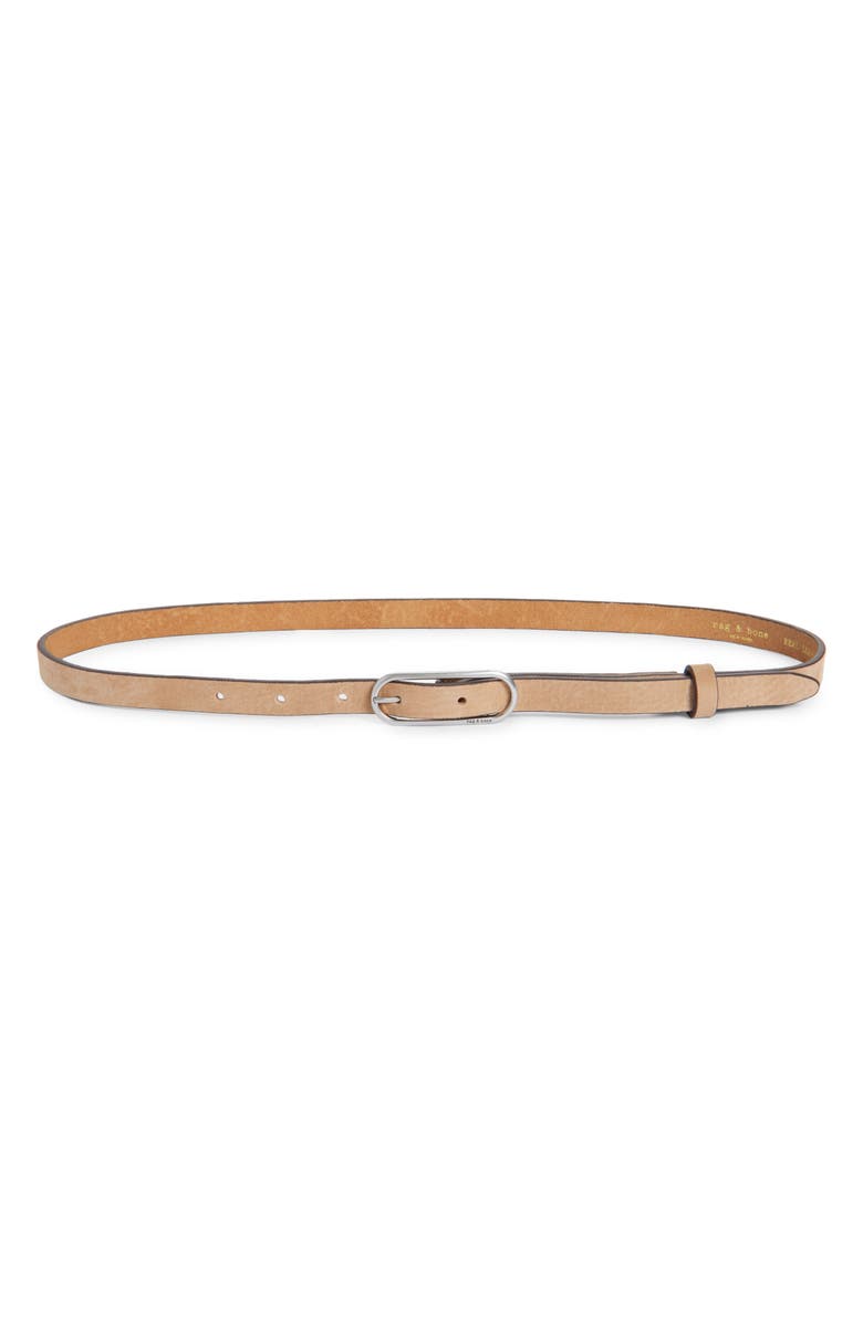 rag & bone Baby Rounded Rebound Leather Belt, Main, color, Tan