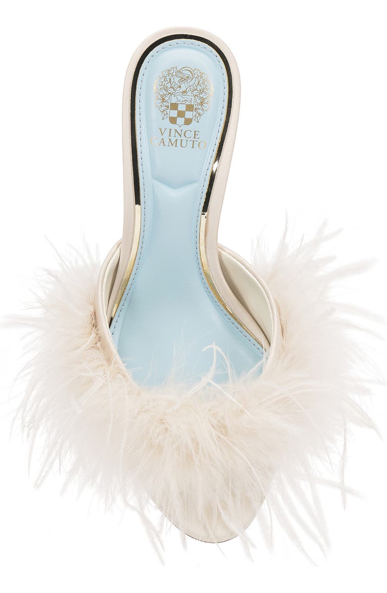 Vince Camuto Paelly Faux Feather Slide Sandal, Alternate, color, Milk