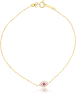 The Lovery Fine Jewelry Mini Ruby Evil Eye Bracelet