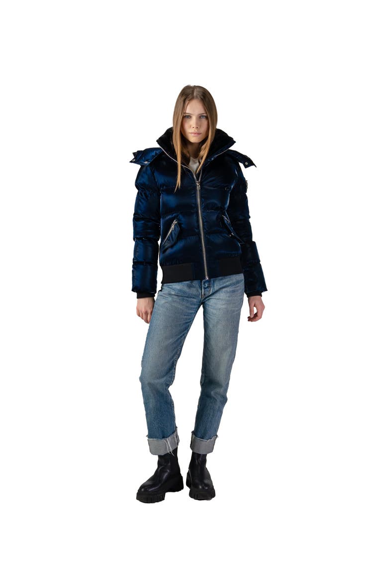 Women's Woody Bomber Quilted Coat, Alternate, color, All Wet Navy