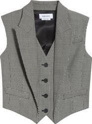 McQueen Houndstooth Wool & Mohair Vest