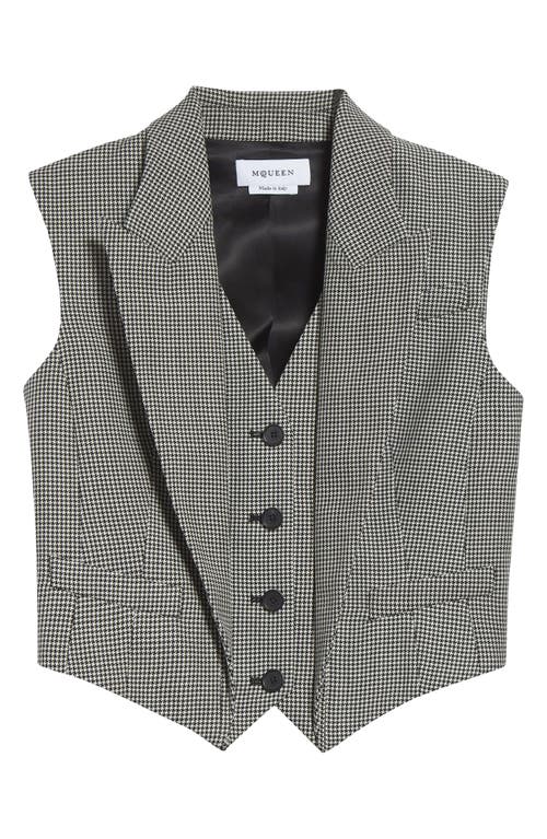 Alexander Mcqueen Wool & Mohair Vest In Black/ivory