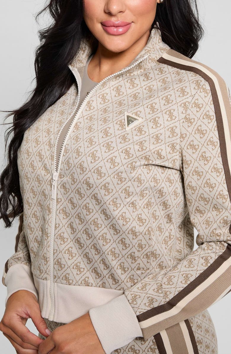 GUESS Jean Logo Full Zip Sweatshirt, Alternate, color, 