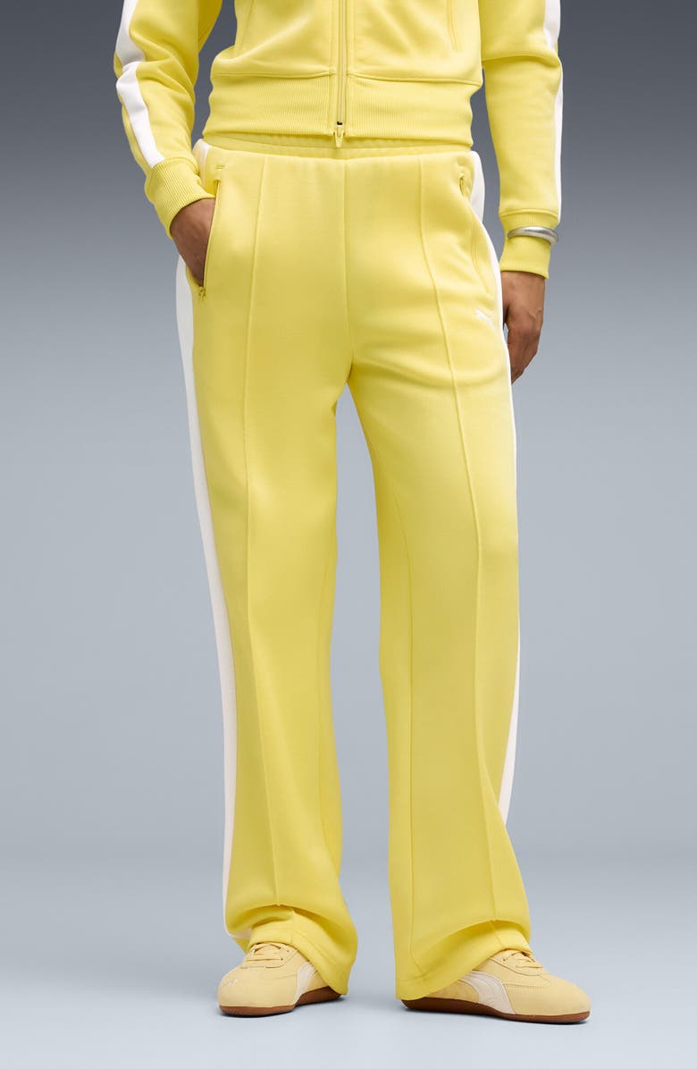 PUMA T7 Always On Straight Leg Track Pants, Main, color, Lemon Meringue