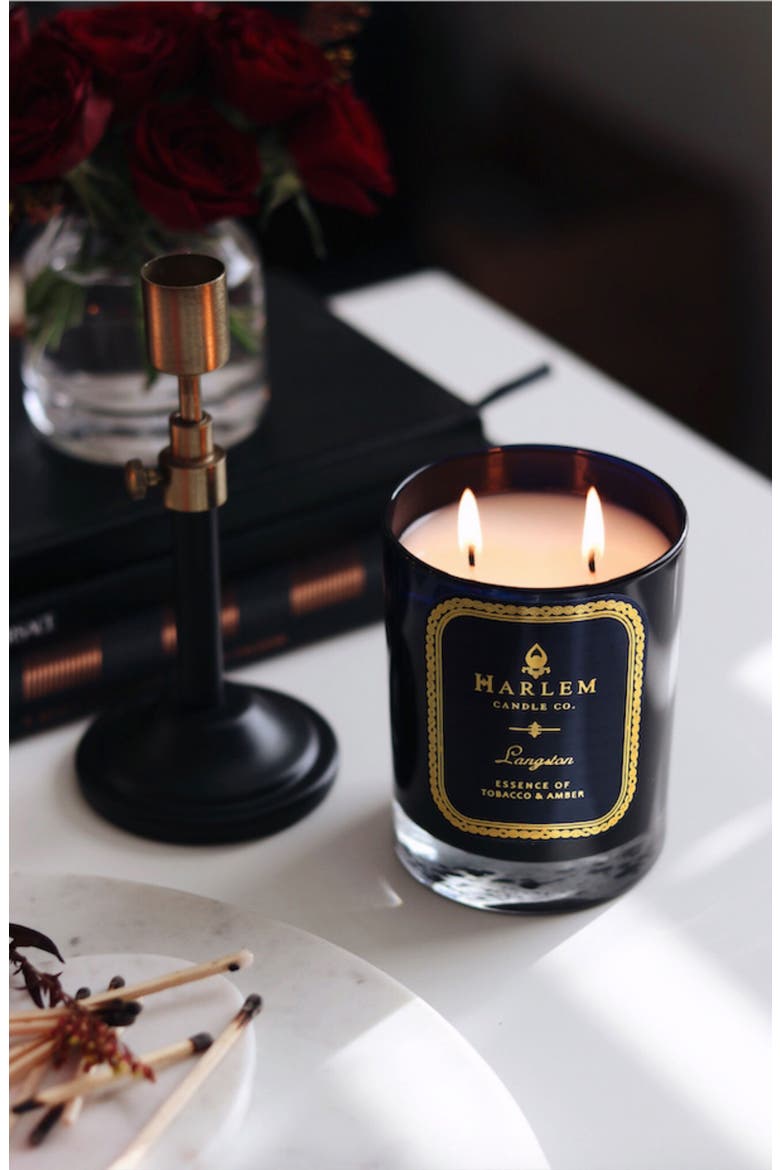 Renaissance Langston Luxury Candle, Alternate, color, BLUE