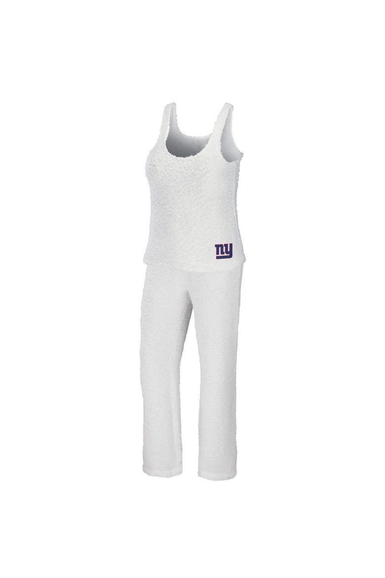 Women's WEAR by Erin Andrews Cream New York Giants Cozy Scoop Neck Tank Top & Pants Sleep Set, Main, color, Cream