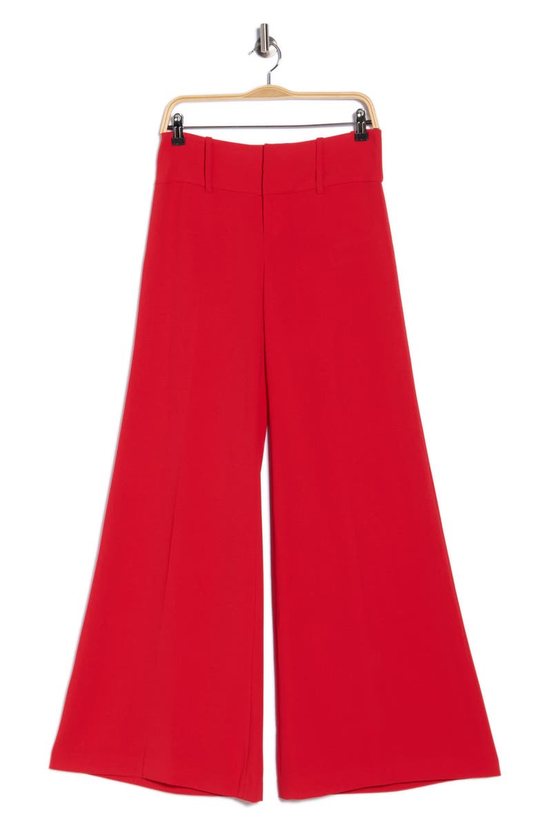 Alice + Olivia Olivia Low Rise Wide Flare Leg Pants, Alternate, color, Bright Ruby
