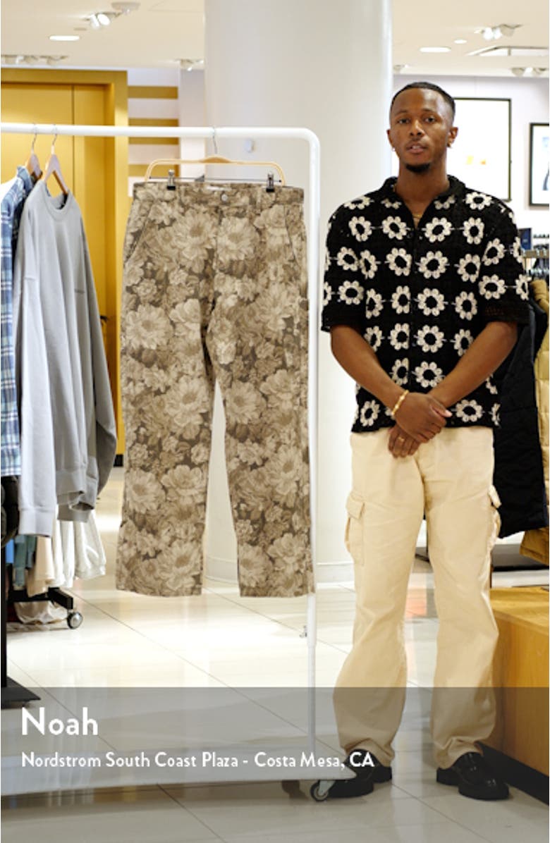 Milo Floral Cotton Carpenter Pants, sales video thumbnail
