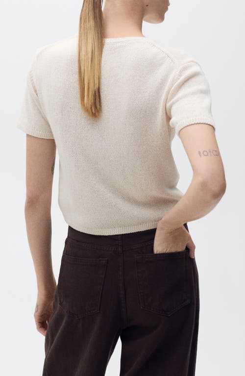Mango Madeano Short Sleeve Crewneck Sweater In Light/pastel Grey