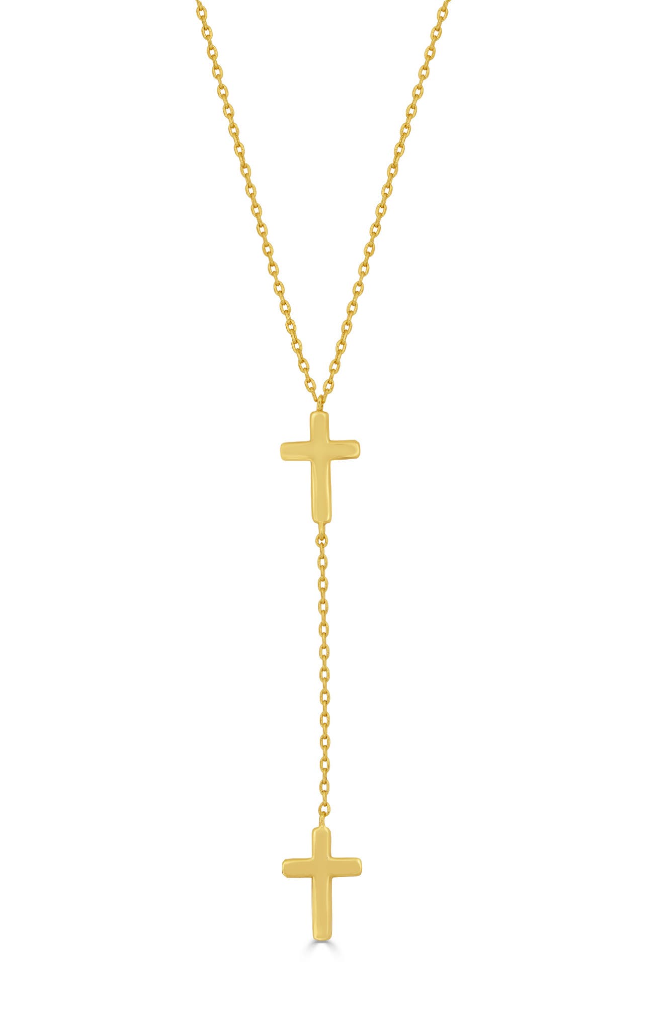 Double Cross Lariat Necklace