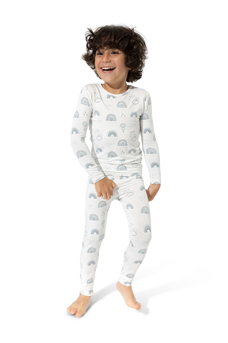 Kids' Grey Rainbows Set of 2 Piece Pajamas, Alternate, color, Grey Rainbows