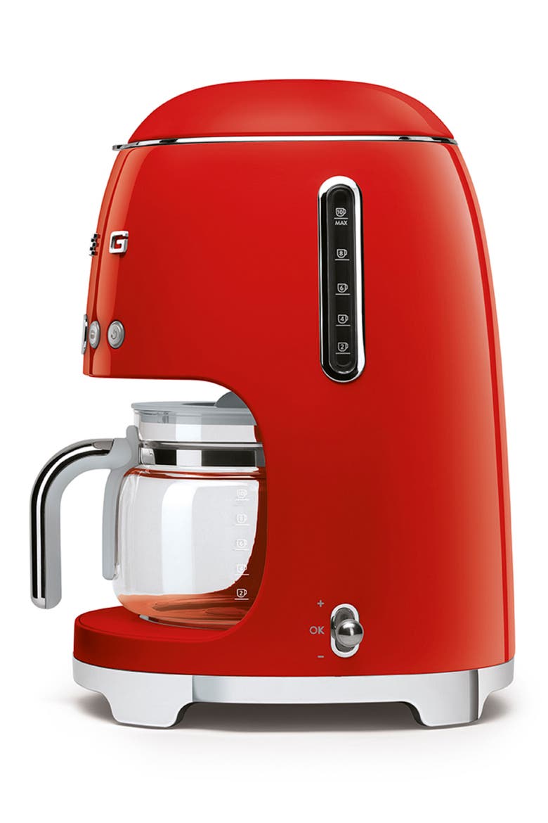 '50s Retro Style 10-Cup Drip Coffeemaker, Alternate, color, RED