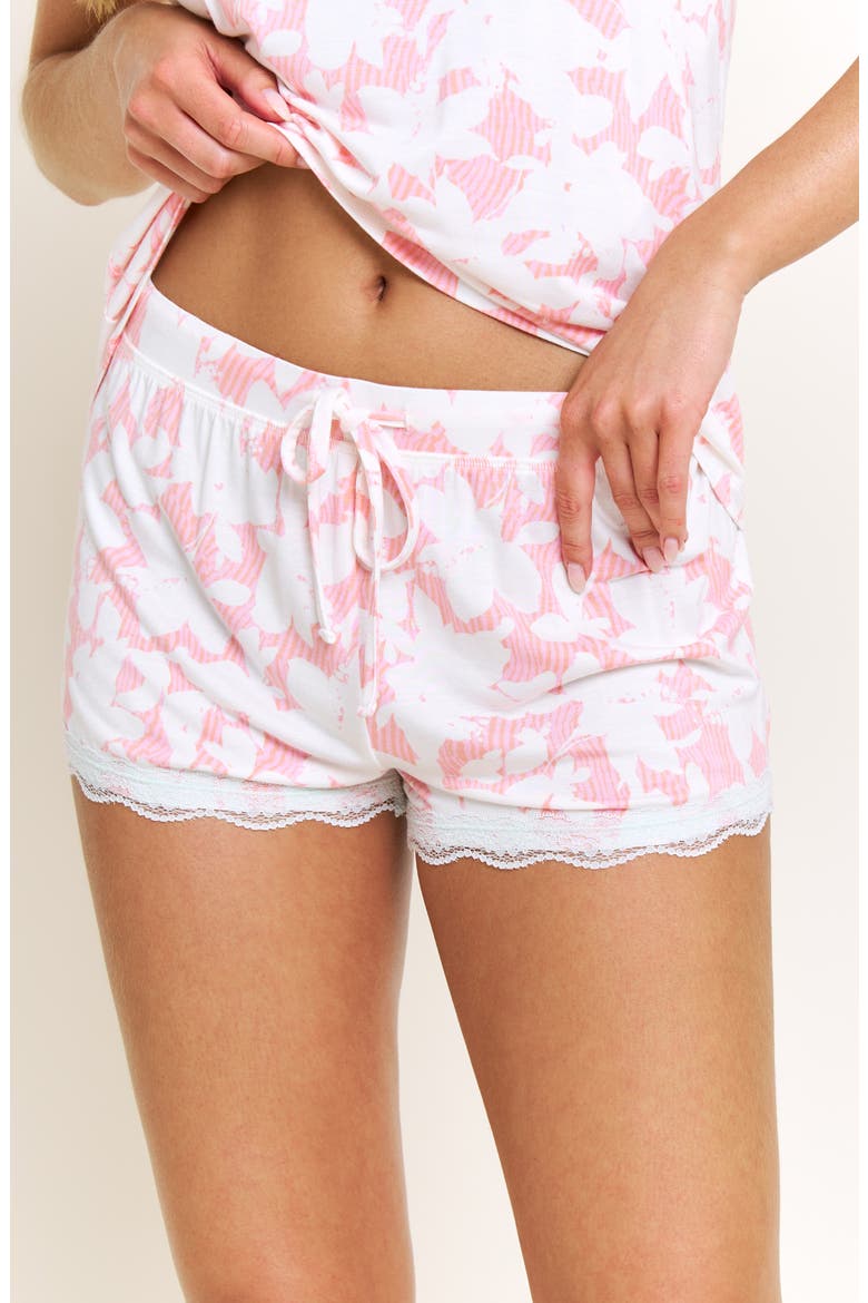Intimates All American Shortie Pajamas, Alternate, color, BAJA PINK FLORAL