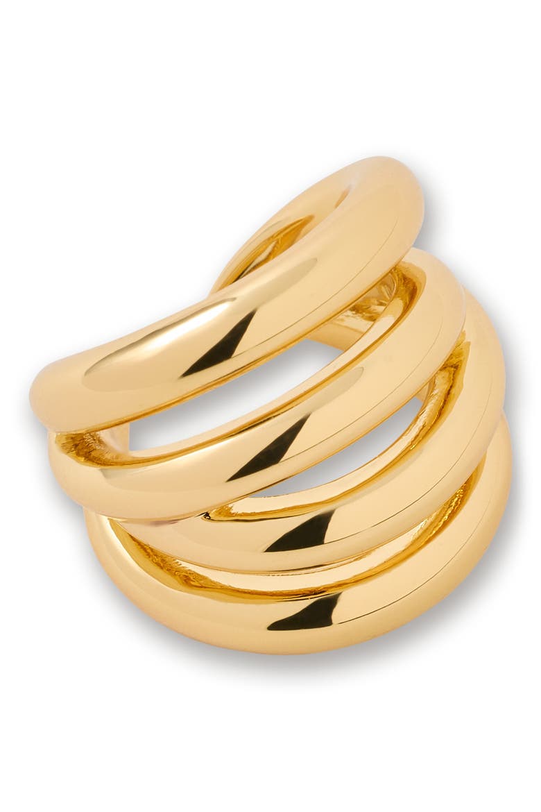 Interlocking Ear Cuff, Main, color, GOLD