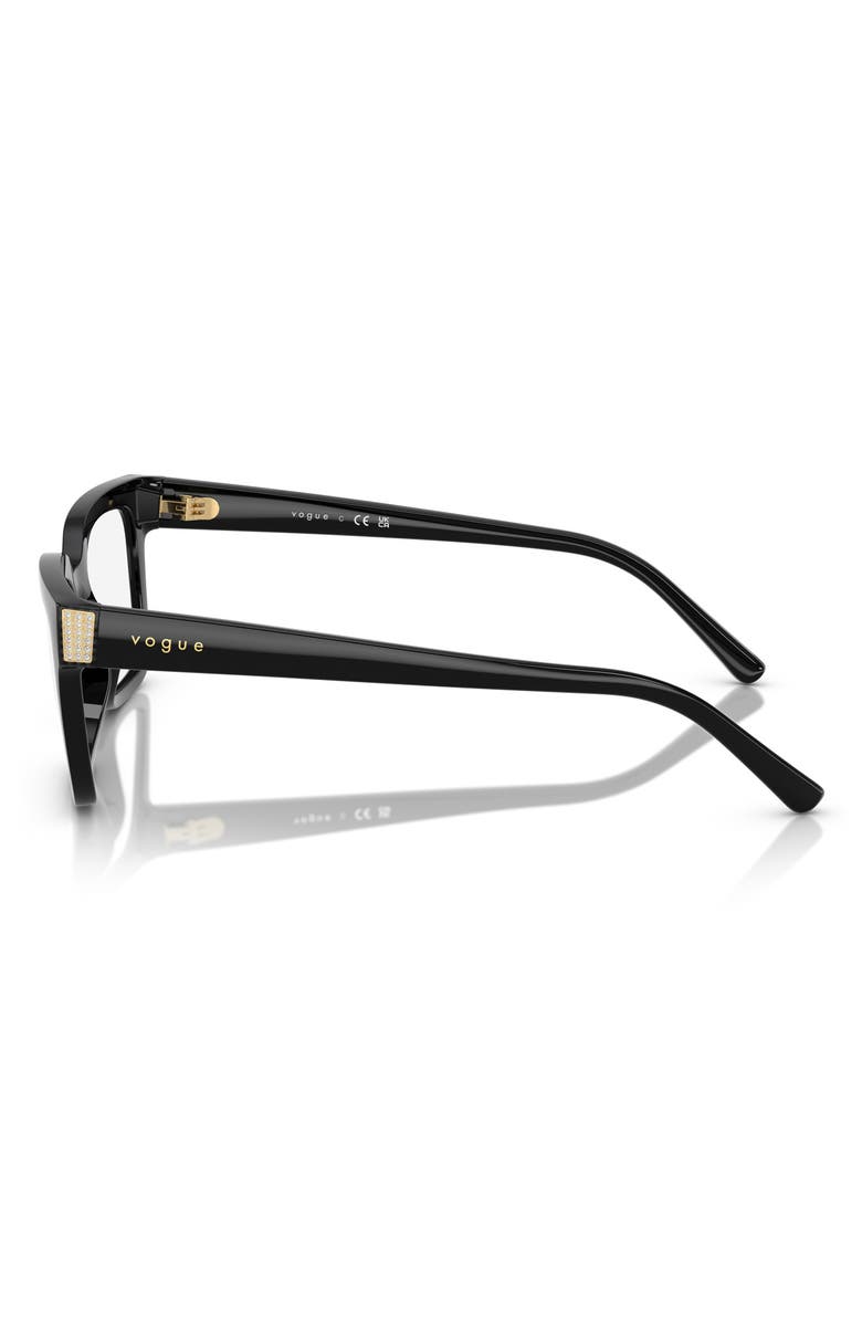 VOGUE 52mm Pillow Optical Glasses, Alternate, color, Black