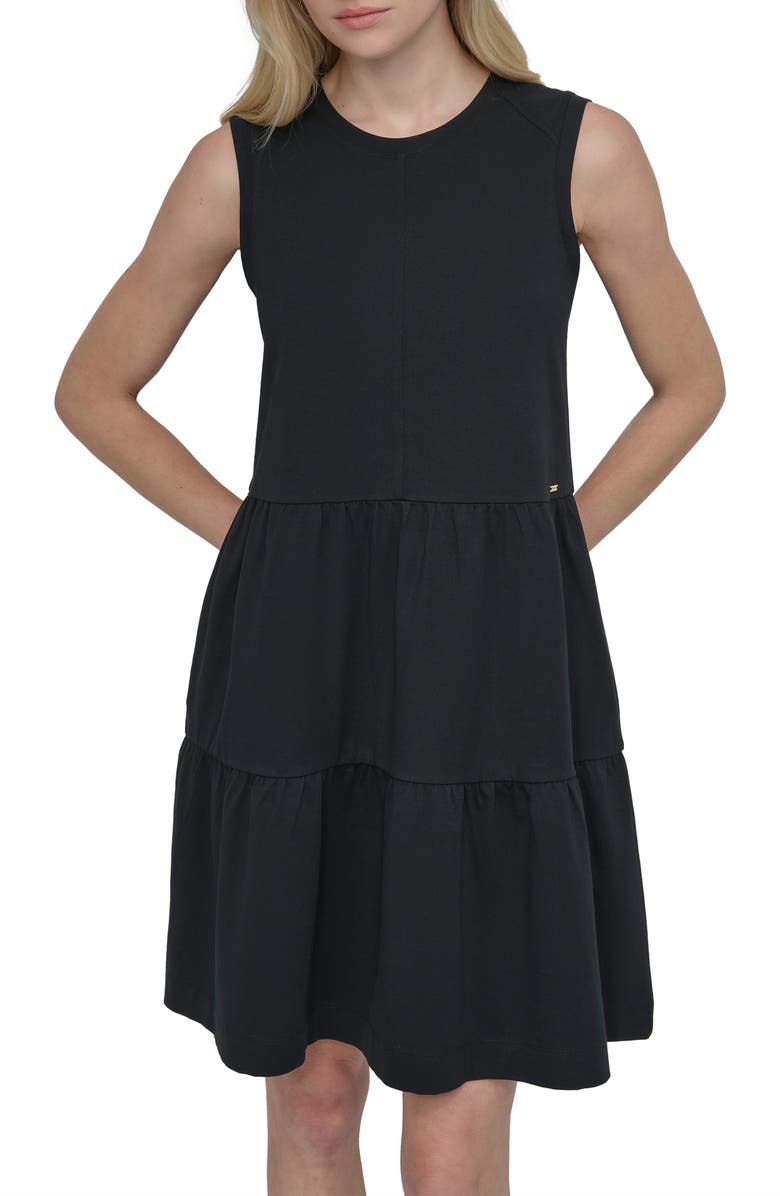 DKNY Sleeveless Stretch Cotton Dress, Alternate, color, 