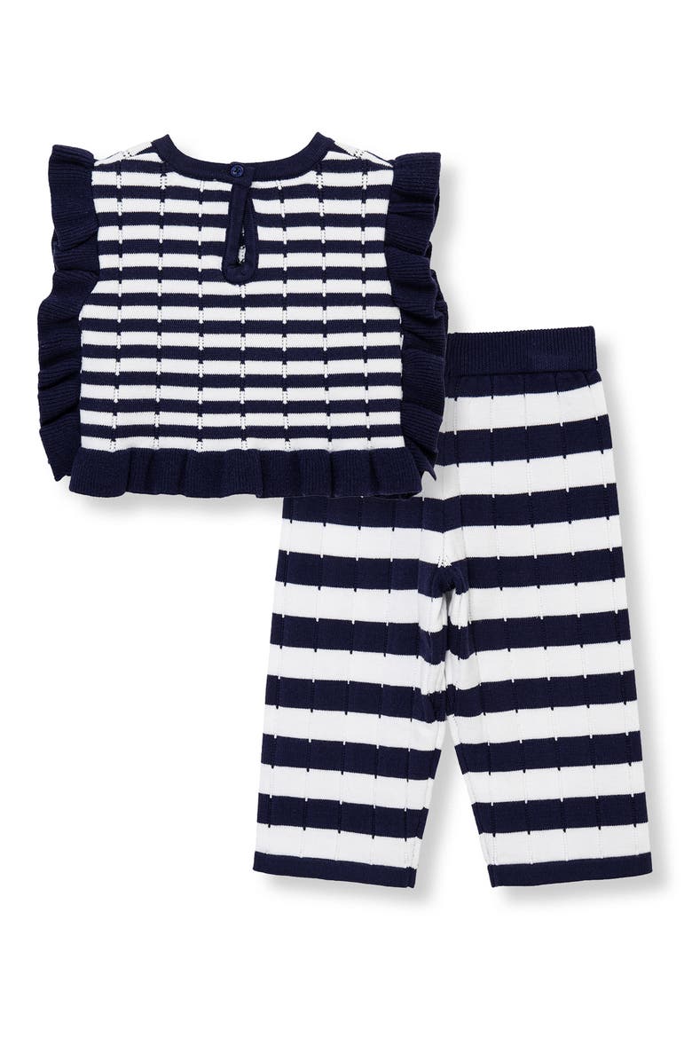 Mixed Stripe Top & Pants Set, Alternate, color, BLUE