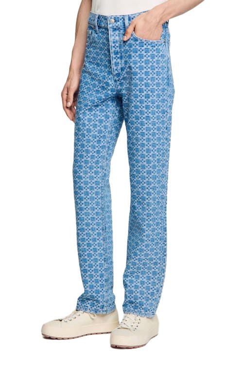 Sandro Regular-fit Square Cross Jeans In Blue Vintage Denim In Blue Vintage - Denim