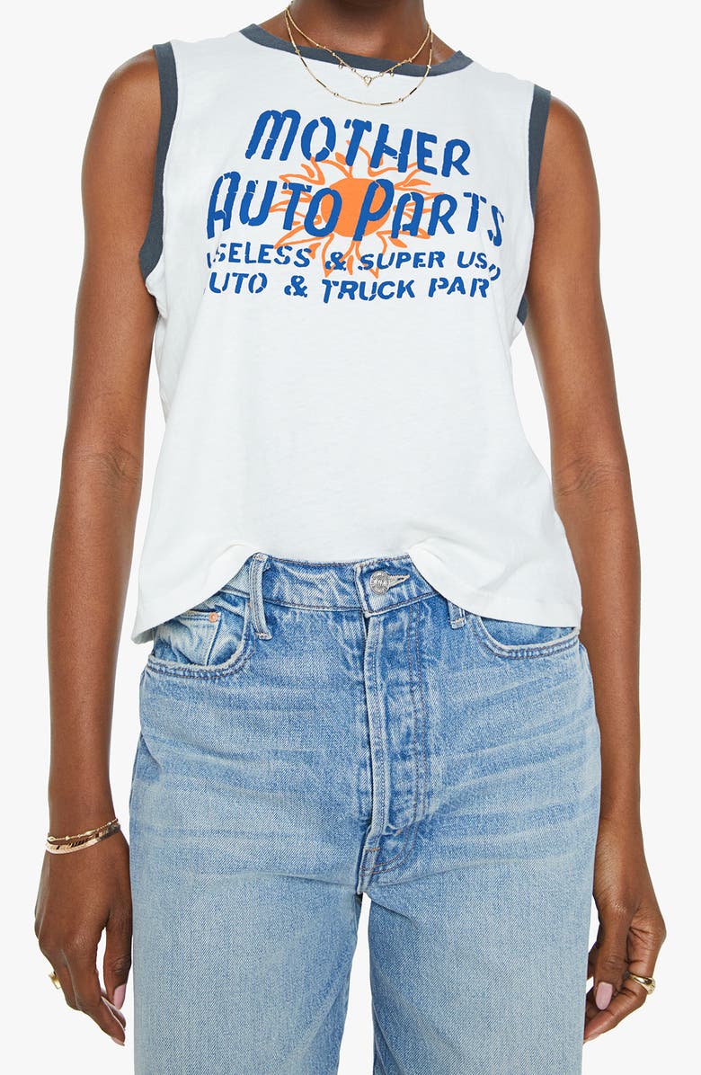 MOTHER The Strong & Silent Type Cotton Graphic Tank, Main, color, Auto Parts