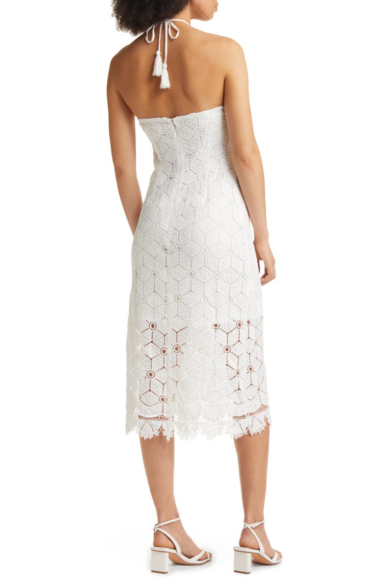 BTFL-life Halter Neck Lace Dress, Alternate, color, Off White