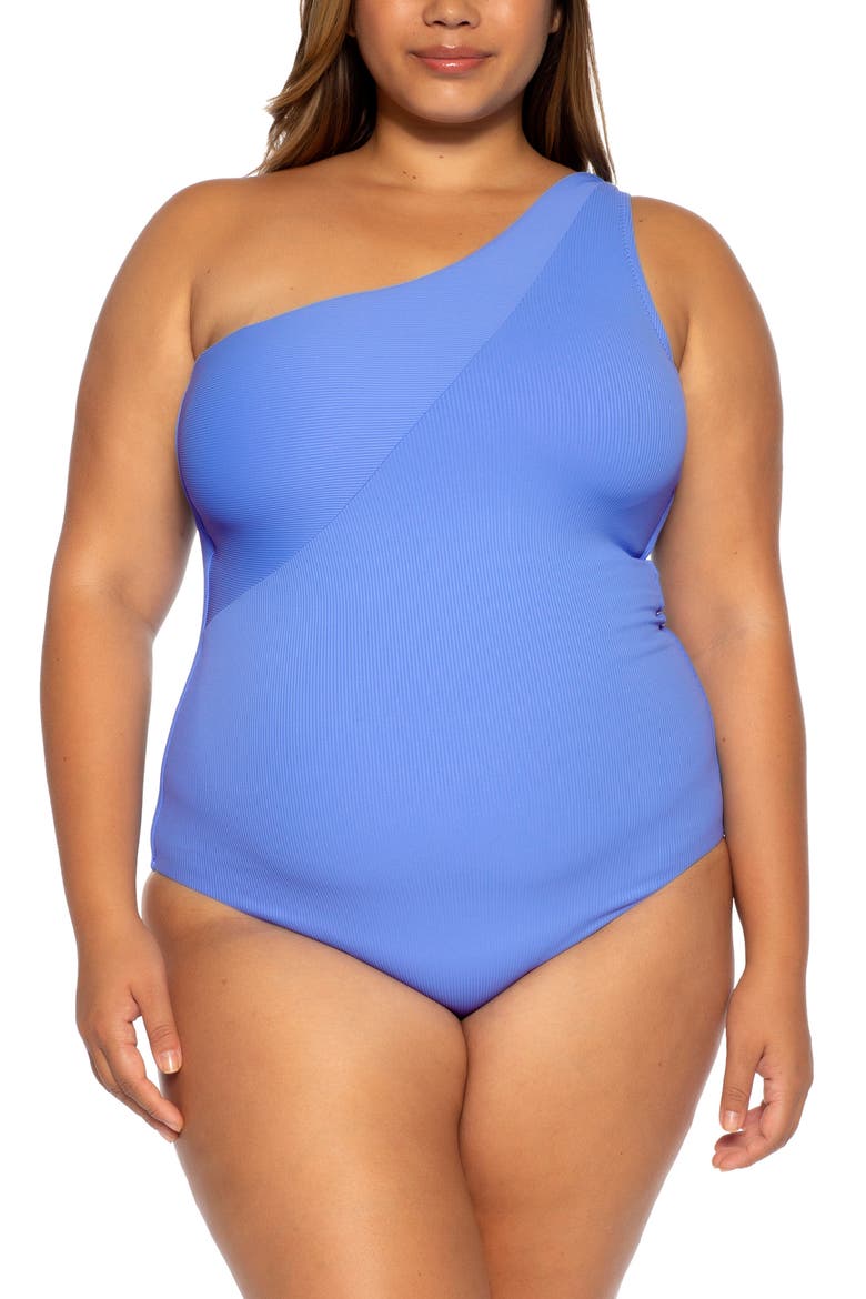 Fine Line One-Piece Swimsuit, Main, color, DAWN