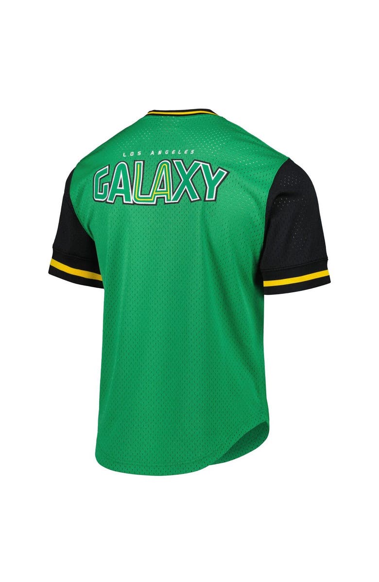 Mitchell & Ness Men's Mitchell & Ness Green LA Galaxy Mesh V-Neck T-Shirt, Alternate, color, Green