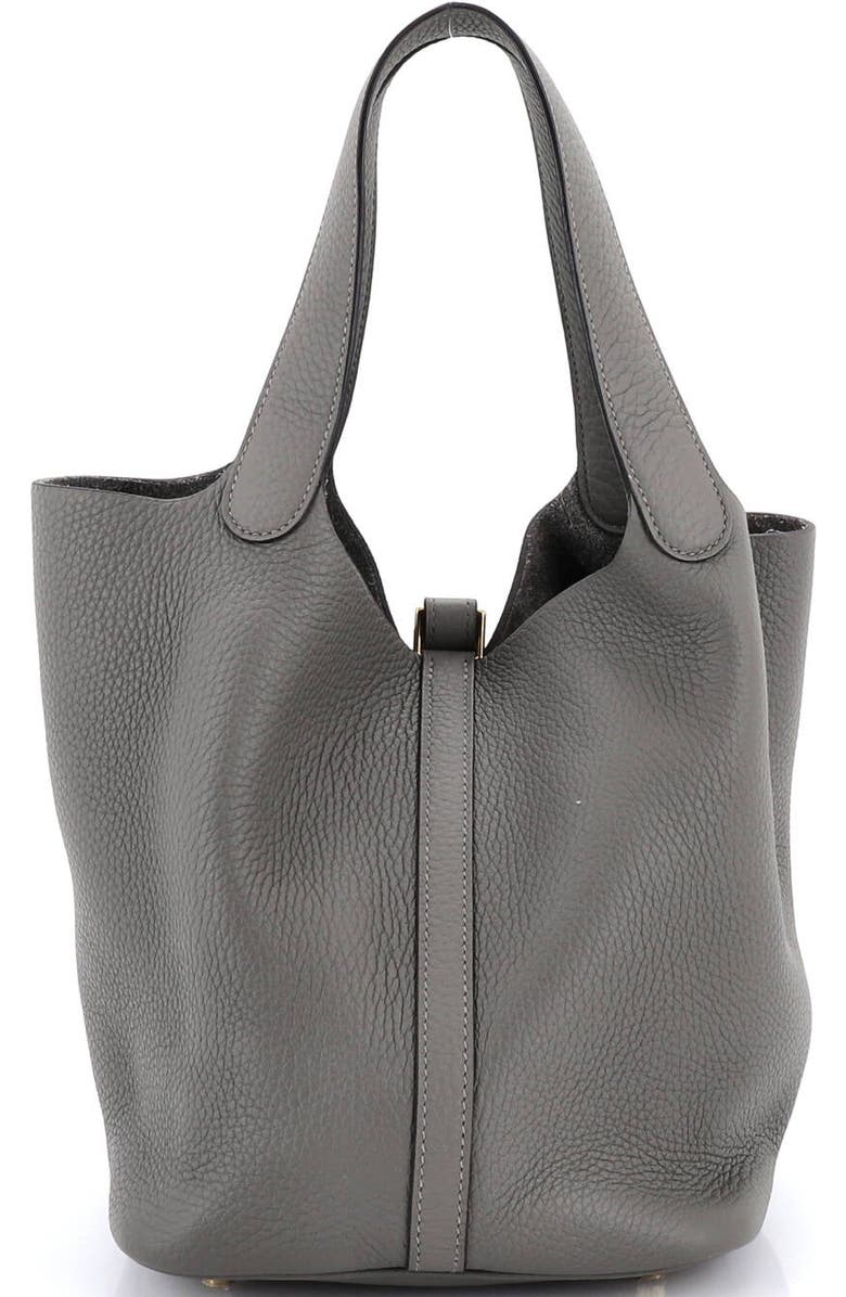 Pre-Owned Hermes Picotin Lock Bag Clemence MM, Alternate, color, Gris Meyer