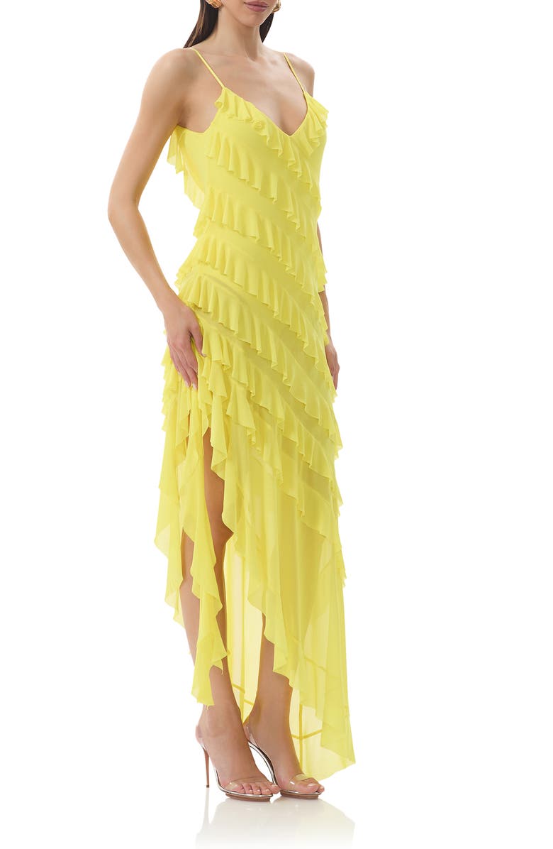 AFRM Vienna Tiered Ruffle Mesh Dress, Alternate, color, Summer Sun