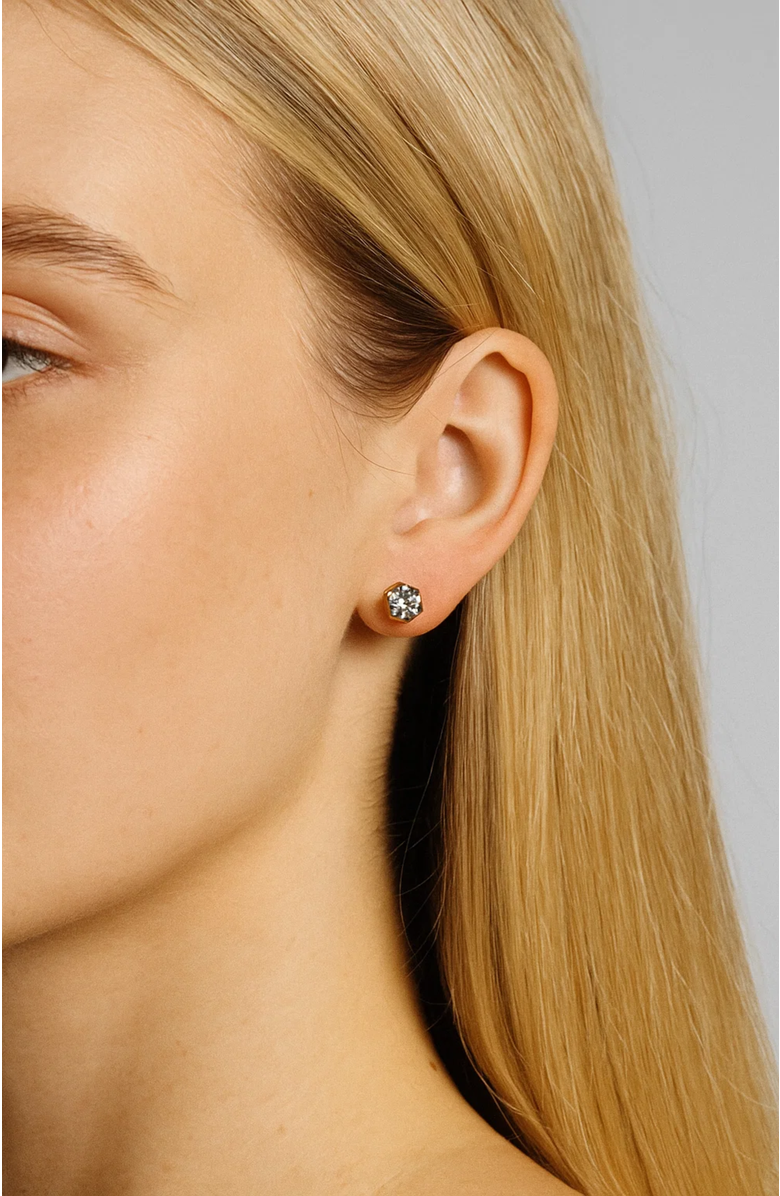 Hollywood Sensation Emma Timeless Sparkle Crystal Stud Earrings, Alternate, color, Silver