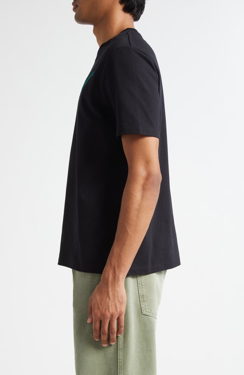 Balmain Letter Flocked Logo T-Shirt, Alternate, color, Eoj Black/ Emerald