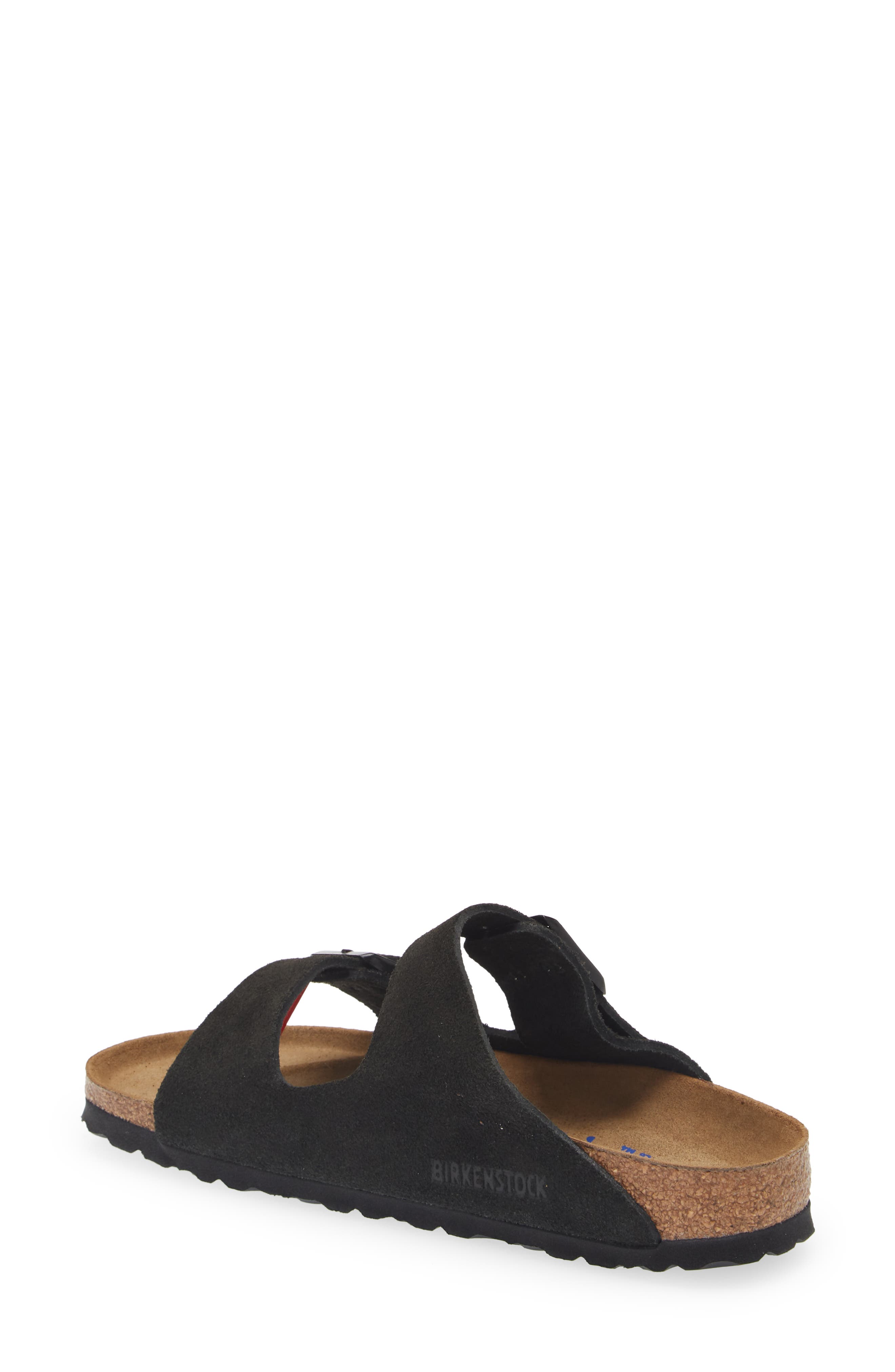 Birkenstock Arizona Soft Footbed Slide Sandal, Alternate, color, Black Suede